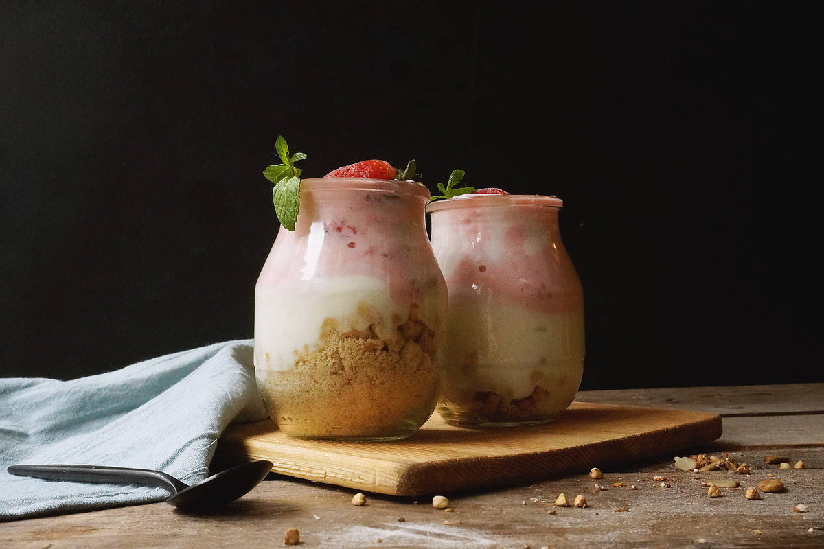 POSTRE DE YOGURT Y FRAMBUESA PROTEICO