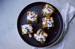 CUADRADOS PROTEICOS DE CALABAZA Y VAINILLA