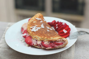 OMELETTE DULCE CON FRUTILLAS