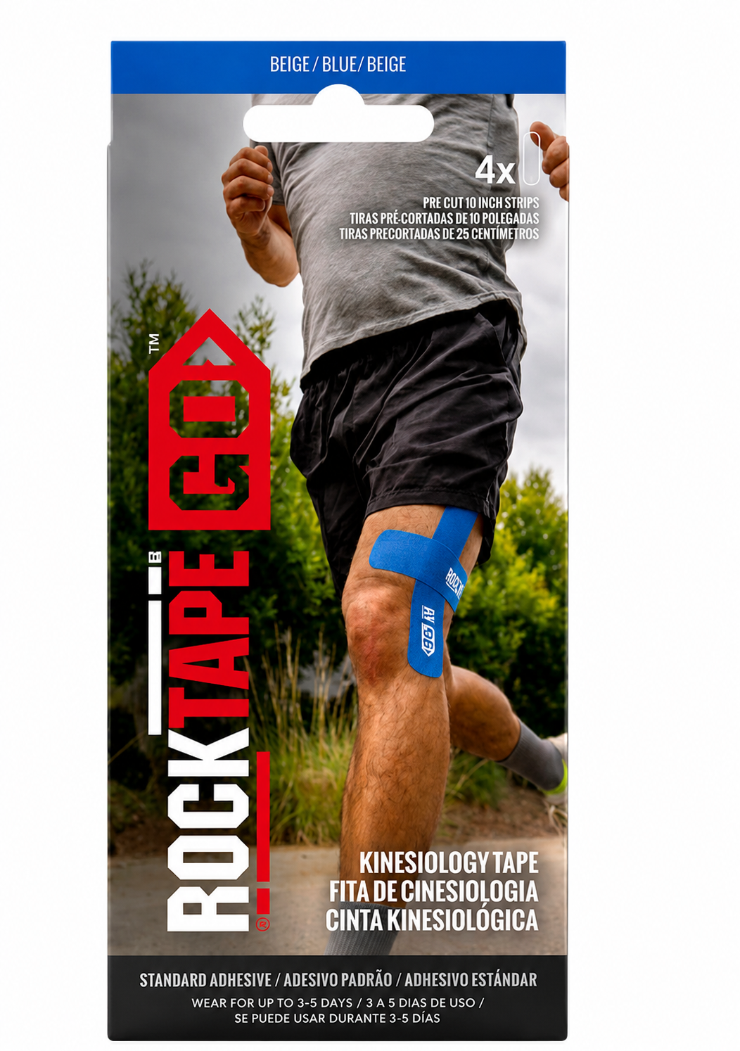 RockTape GO 4 Strip Pack Beige 2 in x 10 in