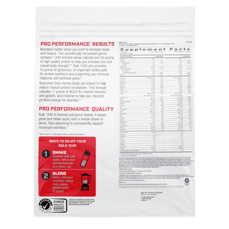 GNC Pro Performance Bulk 1340