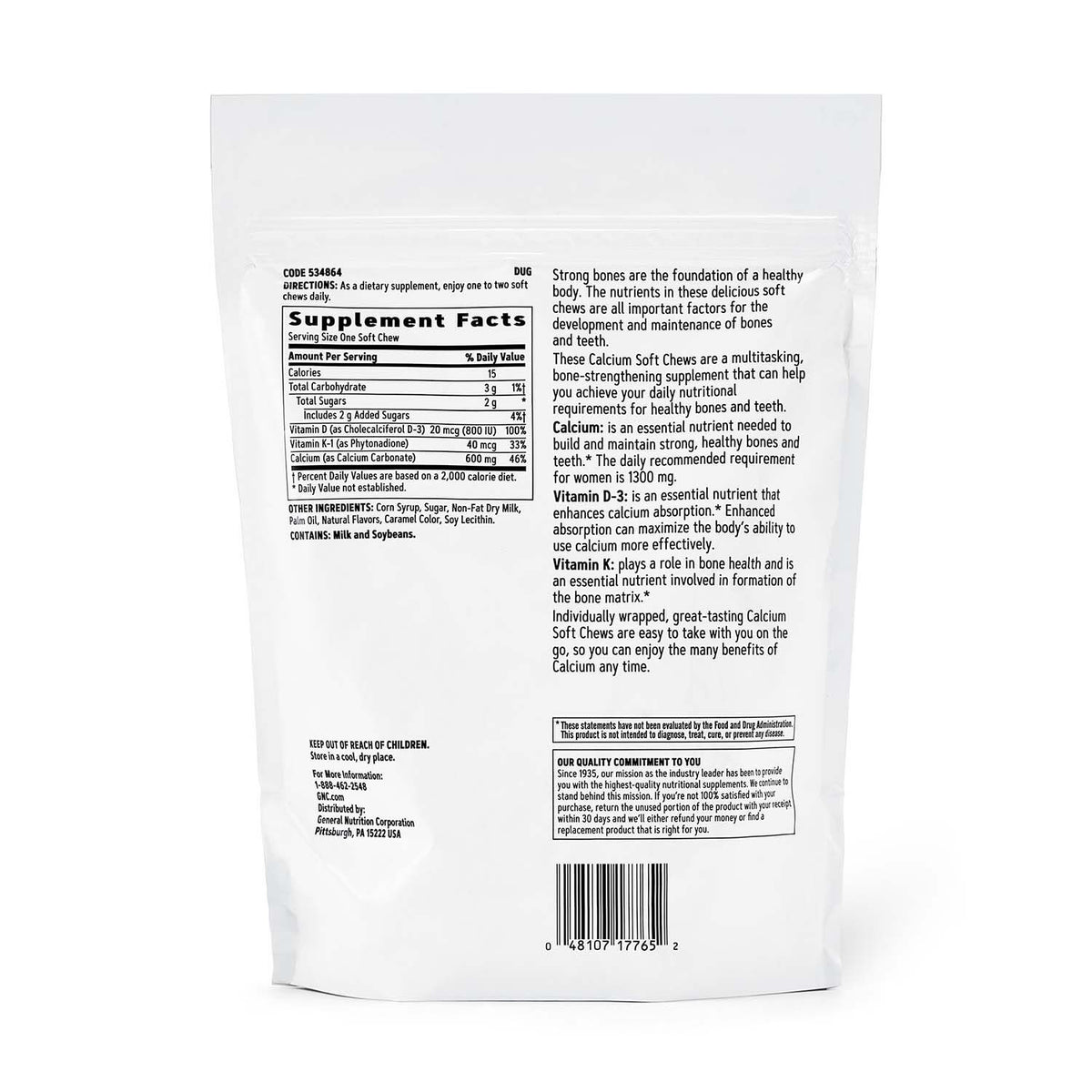 GNC Calcium Soft Chews 600 mg