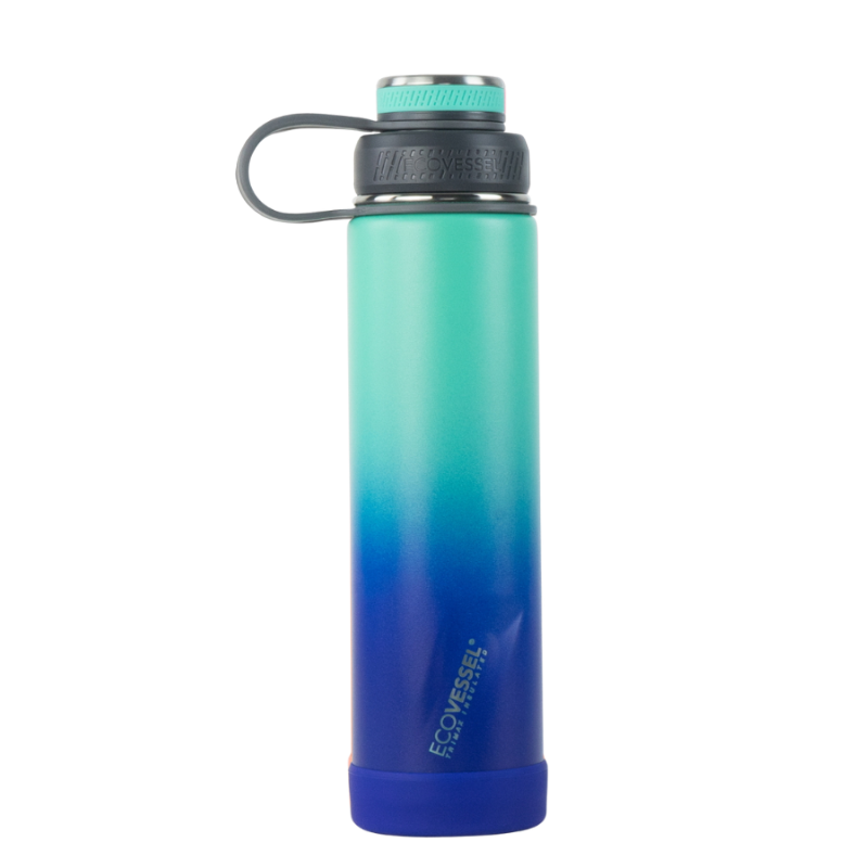 Ecovessel Boulder Insulated Stainless Steel Bottle 24 Oz. - Ombre Galactic Ocean